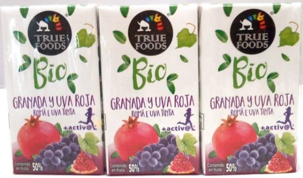 Bebida de Zumo Bio de Granada y Uva con Sirope de Agave Pack 3x125ml